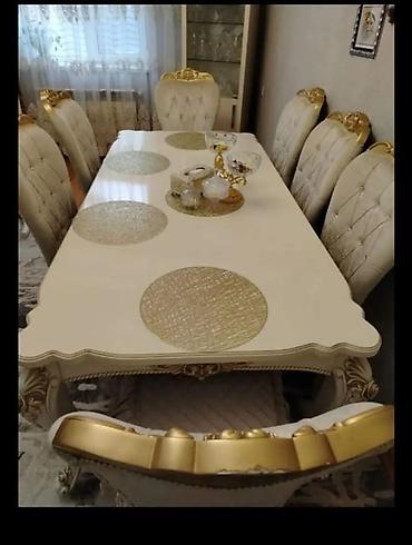 Digər mebel: MehimMasa dəsti 8 stulla 370₼. 4 stulda boşluq var sıxmaq lazımdır — 1
