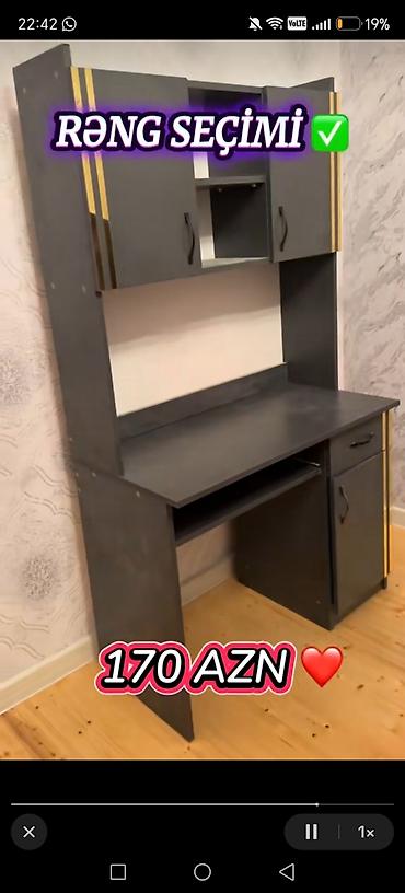 İş masası üst dolablı model - Funksional dizayn: üst hissədə qapalı lalafo.az -da İş masası üst dolablı model - Funksional dizayn: üst hissədə qapalı