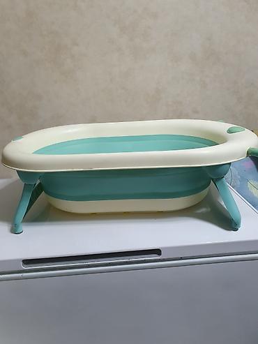hamam aksusarlari: Uşaqlar üçün qatlanan vanna - Rəng: krem və yaşıl-aqua - Material — 6