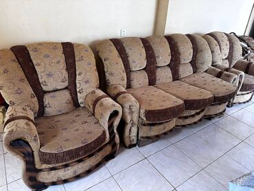 Divan və kreslo dəstləri: Klassik divan, 2 kreslo, Bazalı, Açılan