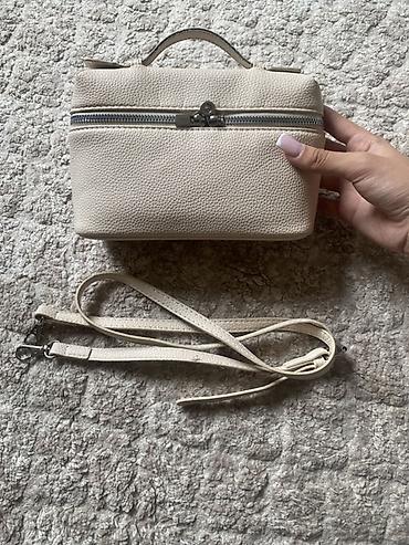 Косметички: Кремовая мини-сумка/косметичка с ремнем через плечо - Формат — 2
