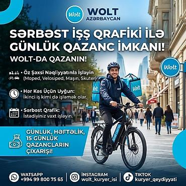 taksi is: Moto-kuryer tələb olunur, Ayda 2 dəfə ödəniş, Təcrübəsiz — 1