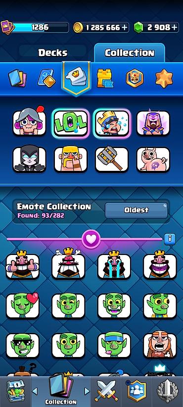Kolleksiya kartları: Clash Royale oyun hesabı salam aleykum hesab normal hesabdı içinde 15 — 4
