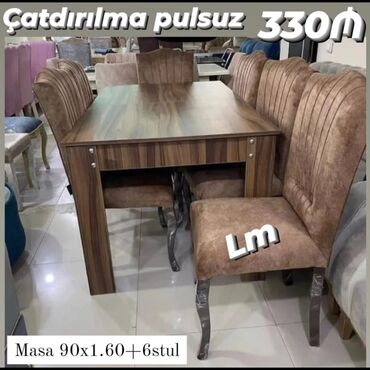 Masa və oturacaq dəstləri: Qonaq otağı üçün, Yeni, Açılan, Dördbucaq masa, 6 stul -da lalafo.az — 10 Masa və oturacaq dəstləri: Qonaq otağı üçün, Yeni, Açılan, Dördbucaq masa, 6 stul — 10