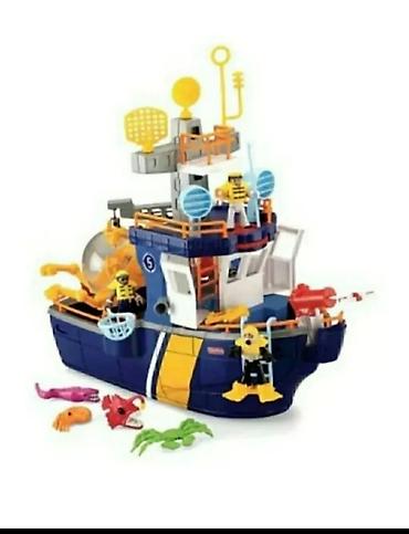 Digər oyuncaqlar: Лодка Imaginext. Состояние новой. много функций. всё открывается — 3