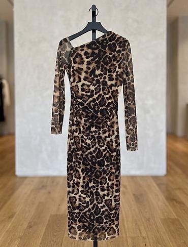 irsad telecom saatlari: Leopard naxışlı midi don — 1
