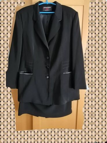 ženski kompleti sa suknjom: 6XL (EU 52), Single-colored, color - Black