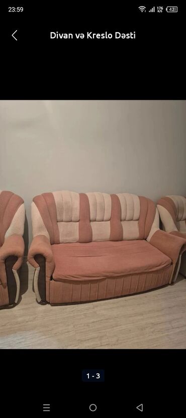 uşaq şəkilləri: Divan, 2 kreslo, Bazasız, Açılmayan