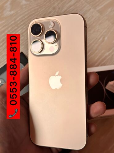 Apple iPhone: IPhone 16 Pro, Скидка 10%, Б/у, 256 ГБ, Desert Titanium, Защитное стекло, Коробка, 100 %