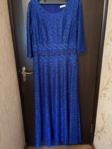 синее вечернее платье в пол: Кече көйнөгү