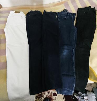 ag cins: 7-8-9 yaş oğlan üçün 5ədəd şalvar.2si tünd göy məktəb şalvarı,biri göy — 2