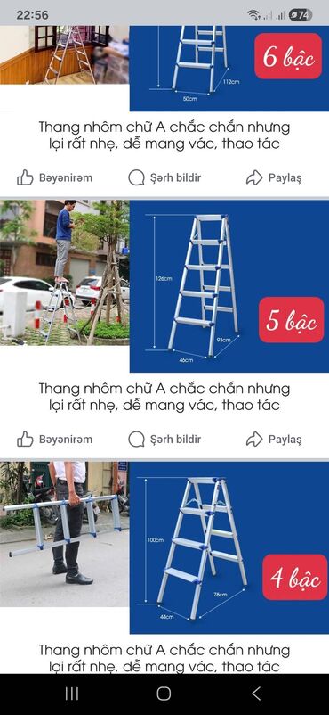 Nərdivanlar: Alüminium mobil skafold (işqaldı) - Material: yüngül və korroziyaya — 13