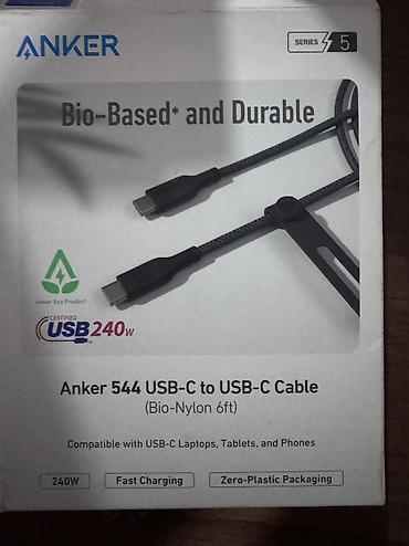 telefon planşet: ANKEР 544 USB-C to USB-C Kabel – Bio-Naylon, 6 ft (təxminən 1.8 m) — 2