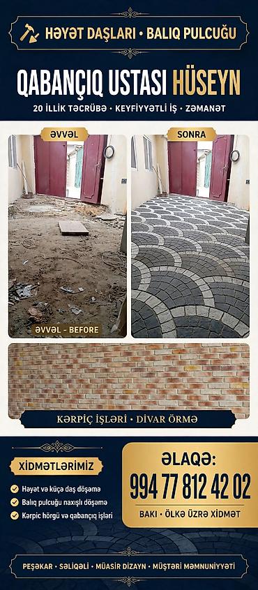 bakida usta isleri: **Hüseyn usta – tikinti və təmir xidmətləri** Bakı və ətraf — 4