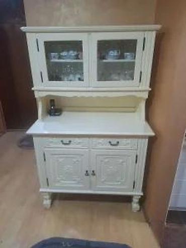 konzola za hodnik: ETNO VITRINA BELA | Etno vitrina puno drvo dobro stanje. 175cm — 4