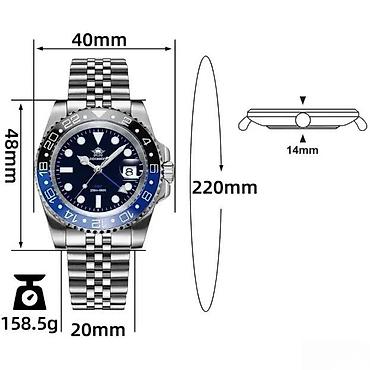 Ručni satovi: ADDIESDIVE AD2050 -40mm- Batman -Rolex GMT-Master II Hom Potpuno nov — 8
