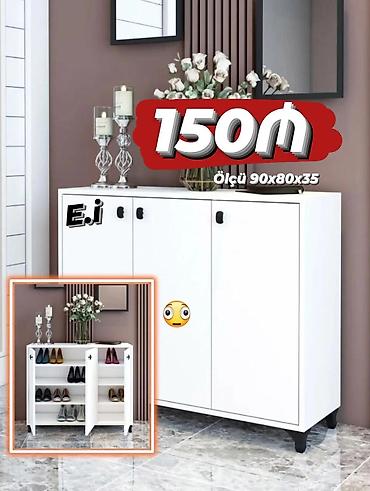 ayyaqabi skafi: - Məhsul: Ağ rəngli mebel dəsti 1) Ayaqqabı dolabı – 3 qapılı, içəridə — 1