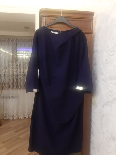 dzhinsovoe plate dlya devochki: Коктейльное платье, Миди, XL (EU 42)