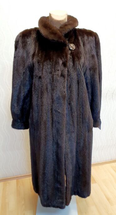 Шубы: Шуба, Норка, Длинная модель, Германия, 4XL — 6