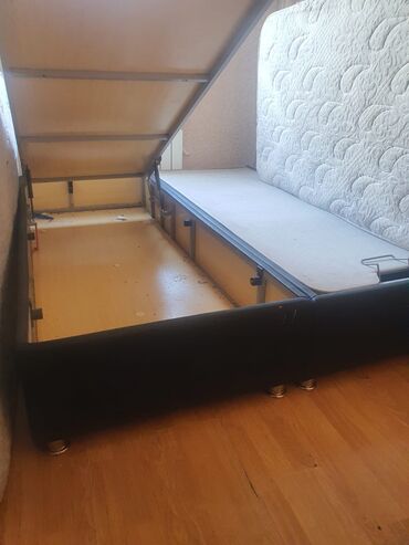 железная кровать: Б/у, Односпальная кровать, С подъемным механизмом, С матрасом, С выдвижными ящиками, Турция