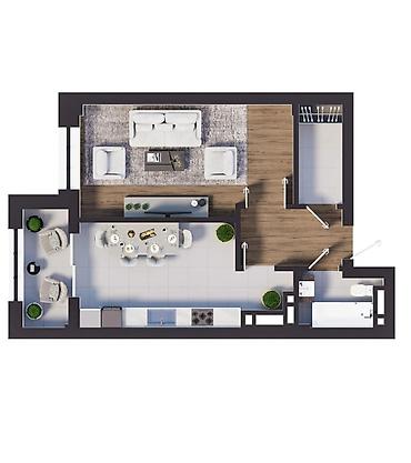 Продажа квартир: 1 комната, 55 м², 7 мкр Элитка, 13 этаж, ПСО (под самоотделку) — 4