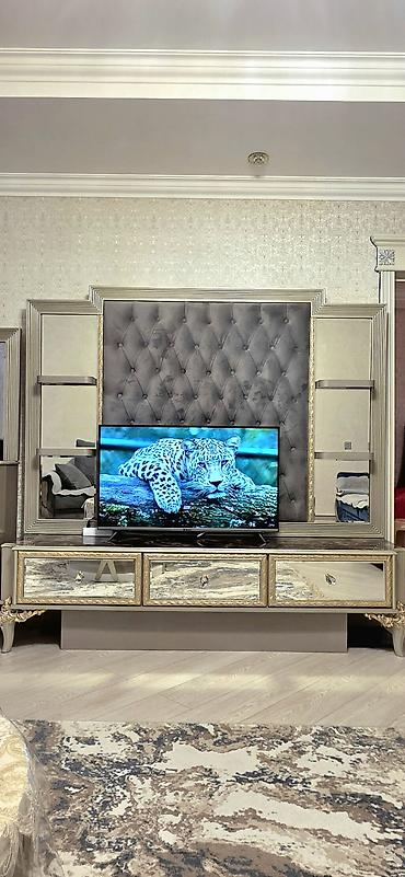 TV altlığı: Klassik üslubda TV stendi və dekorativ media divar paneli - Material — 1