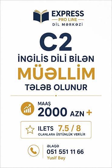 bagcada is: Müəllim tələb olunur, Xarici dillər, 1 ildən az təcrübə — 1