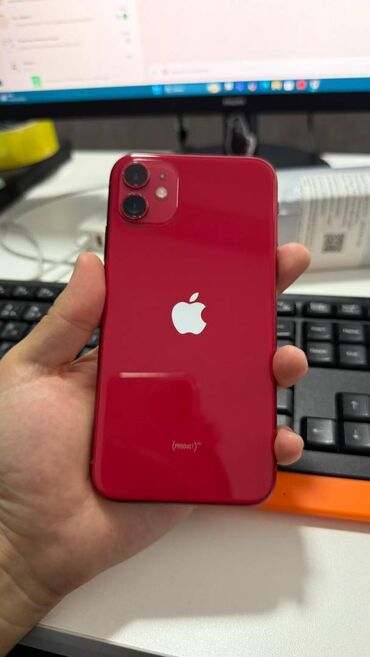 айфон за 0 р заказать списанный: IPhone 11, Колдонулган, 128 ГБ, Кызыл, Каптама, 82 %