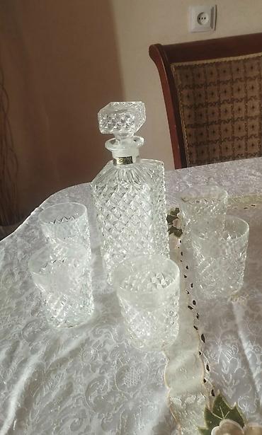 ipək parca: Kristal viski/likör dəsti - Set: 1 ədəd qapaqlı karaf + 6 ədəd stəkan — 1