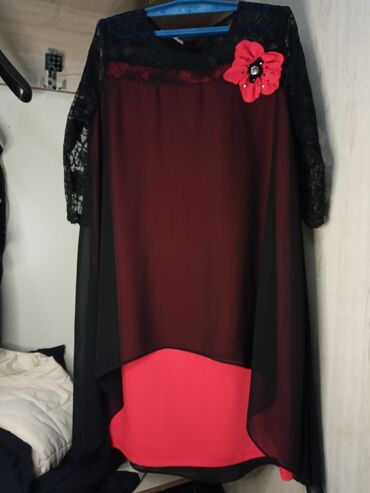 вечернее платье 48 размер: Вечернее платье, Классическое, Средняя модель, Шифон, С рукавами