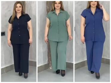 Dəstlər, kostyumlar: Yeni Rahat madel dest Böyük bədən ÖLÇÜ 40 42 44 46 48 50 52 54
