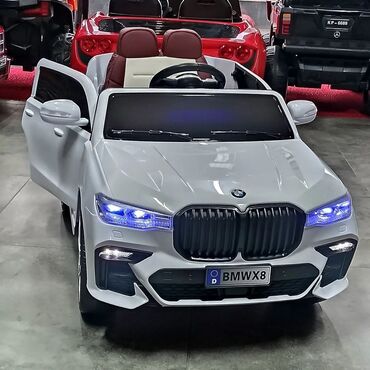 uşaq yelləncəkləri: BMW X8 uşaq elektrik avtomobili Full Təkərlər Rezin Oturacaqlar Dəri