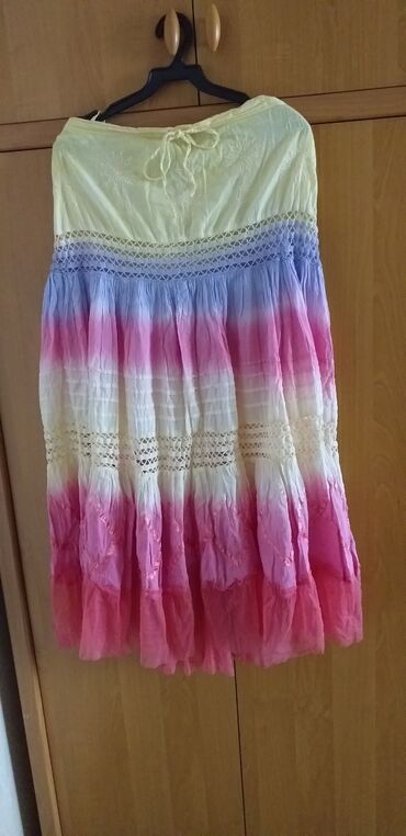 женский кийимдер: Продаю юбки, Юбка цветная, трёхцветная, х/б, Индия, на подкладе