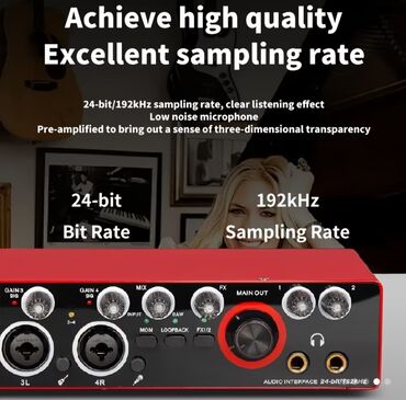 Səs kartları: USB Audio İnterfeys – 24-bit/192 kHz Yeni başlayanlar üçün 4 Kanallı — 5