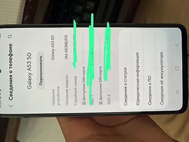 note 2: Samsung Galaxy A53 5G, Б/у, 128 ГБ, цвет - Черный, 2 SIM — 1