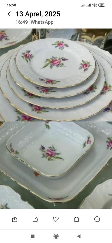 qiz usagi ucun ad gunu tortu: Nahar dəsti, Farfor, 12 nəfərlik, Çexiya