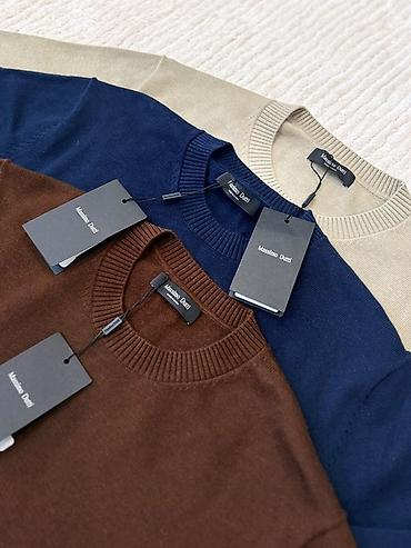 pull and: Мужские базовые джемперы Massimo Dutti - Модель: круглый вырез (crew — 1