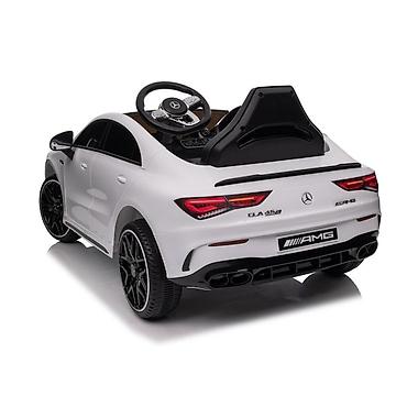 decije pesme: Mercedes-Benz AMG CLA 45 – dečiji automobil na akumulator, beli (šifra — 4