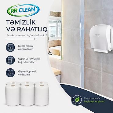 Бумажные полотенца: Divara montaj olunan kağız dəsmal dispenseri və rulon kağız dəsmallar — 2