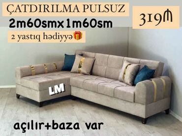 Masa və oturacaq dəstləri: Künc divan, Yeni, Açılan, Bazalı, Parça, Şəhərdaxili pulsuz çatdırılma