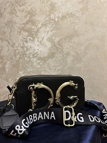Çantalar: D&G loqolu çiyin çantası - Rəng: qara - Material: teksturalı — 4