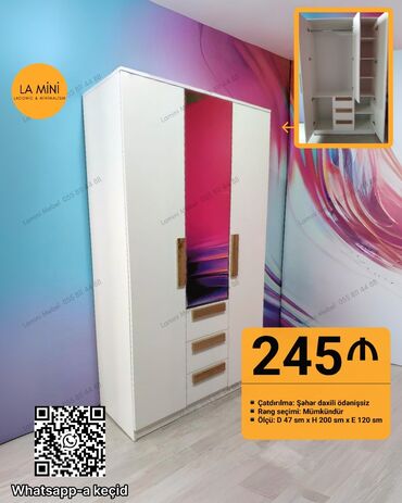 ağ şkaf: Açılan, 4 qapılı Düz dolab, Qarderob, paltar dolabı