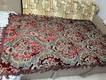 Текстиль: Летние дивандеки бордового цвета на диван и кресла, размер На диван