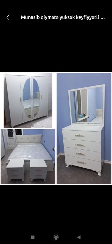 Yataq otağı dəstləri: İkinəfərlik çarpayı, Termo, Dolab, 2 tumba, Azərbaycan, Yeni — 7