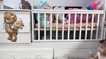 bunk bed: Детская кровать-трансформер с комодом и выкатными ящиками - — 1
