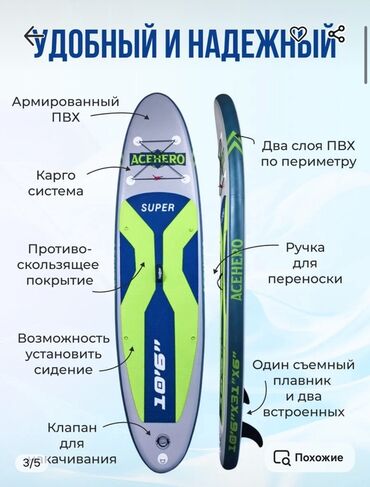 прес бодборшик: Надувная SUP-доска Acehero Super 10'6" из армированного ПВХ. Модель