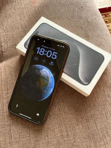 Apple iPhone: IPhone 15 Pro Max, Б/у, 256 ГБ, Black Titanium, Зарядное устройство, Чехол, Коробка, 87 %