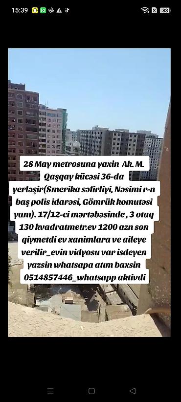 kiraye ev 250: 28 May metrosuna yaxin Ak. M. Qaşqay kücəsi 36-da yerləşir(Smerika — 1