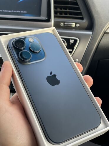 айфон 15 про мах 256: IPhone 15 Pro, Колдонулган, 256 ГБ, Blue Titanium, Куту, 89 %