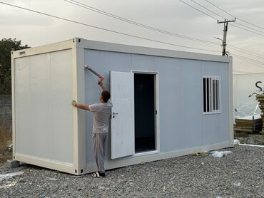 Коммерциялык кыймылсыз мүлктү ижарага берүү: Предлагается модульный контейнерный дом, выполненный в светло-сером